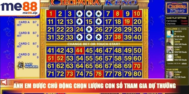 Anh em được chủ động chọn lượng con số tham gia dự thưởng